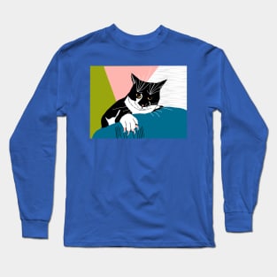 Cute Tuxedo Cat with claws, evil cat  Copyright TeAnne Long Sleeve T-Shirt